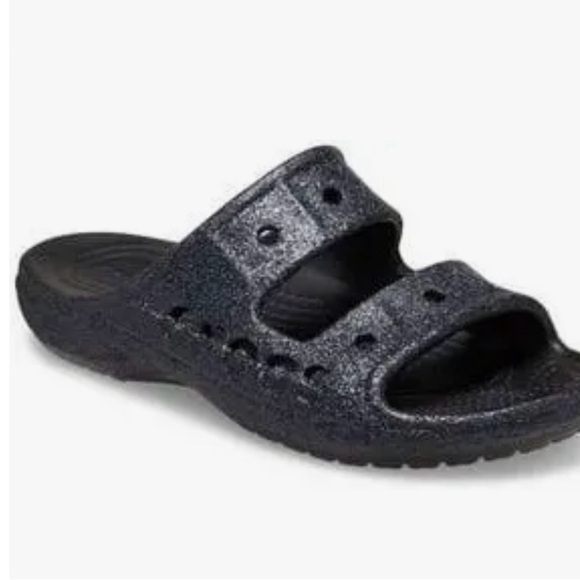 CROCS BAYA Black GLITTER Sandals SIZE 7 Women’s - Picture 3 of 11